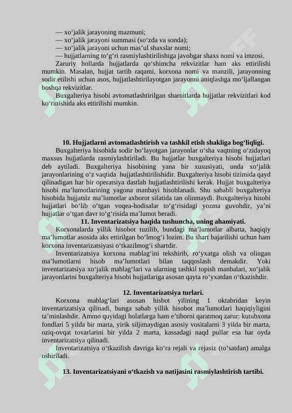 Hujjatlashtirish va inventarizatsiya 4