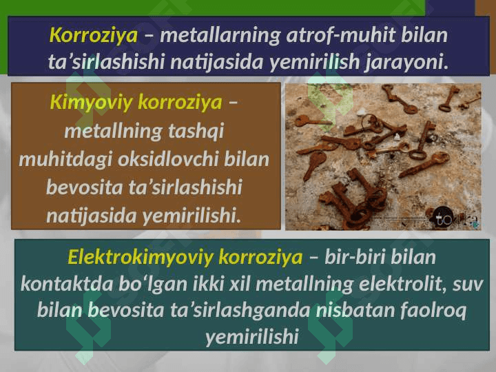 Metallar korroziyasi 4