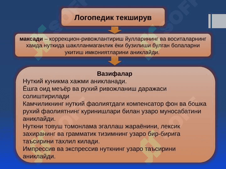 Логопедик текширувда анъанавий ёндошув. Логопедик текширувнинг мазмуни ва моҳияти. 7
