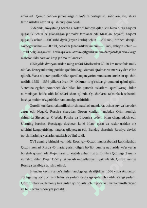 XVI-XVII asr birinchi yarmida Rus davlati 3