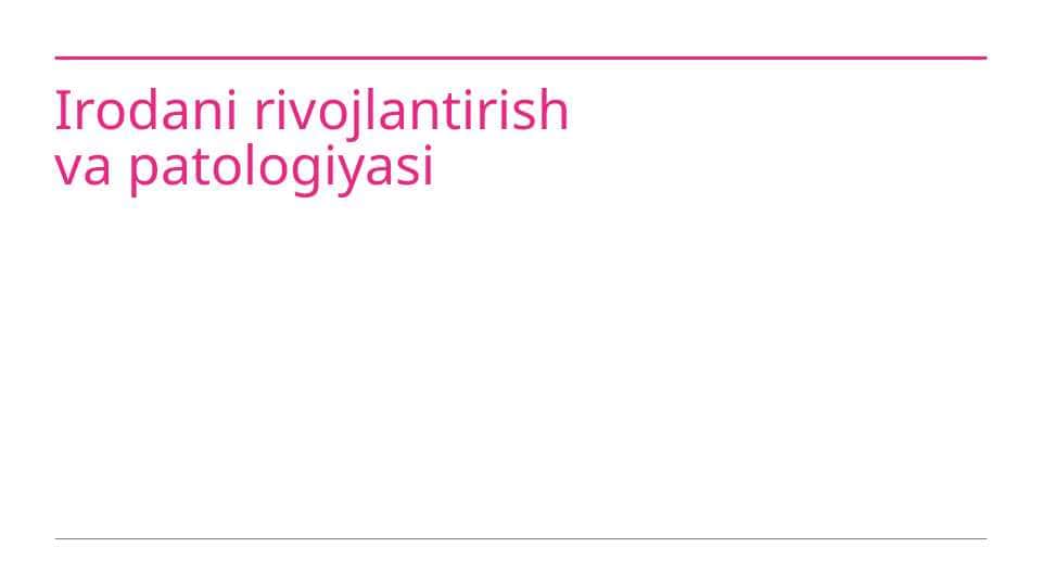 Irodani rivojlantirish va patologiyasi