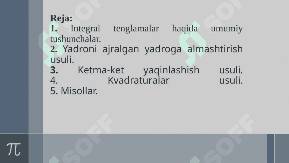 Fredgolm integral tenglamalarini taqribiy yechish usullari 2