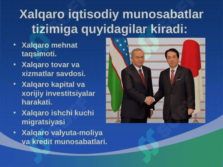 Xalqaro iqtisodiy aloqalar va integratsiya 6
