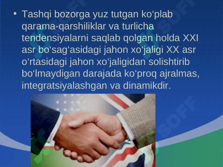 Xalqaro iqtisodiy aloqalar va integratsiya 8