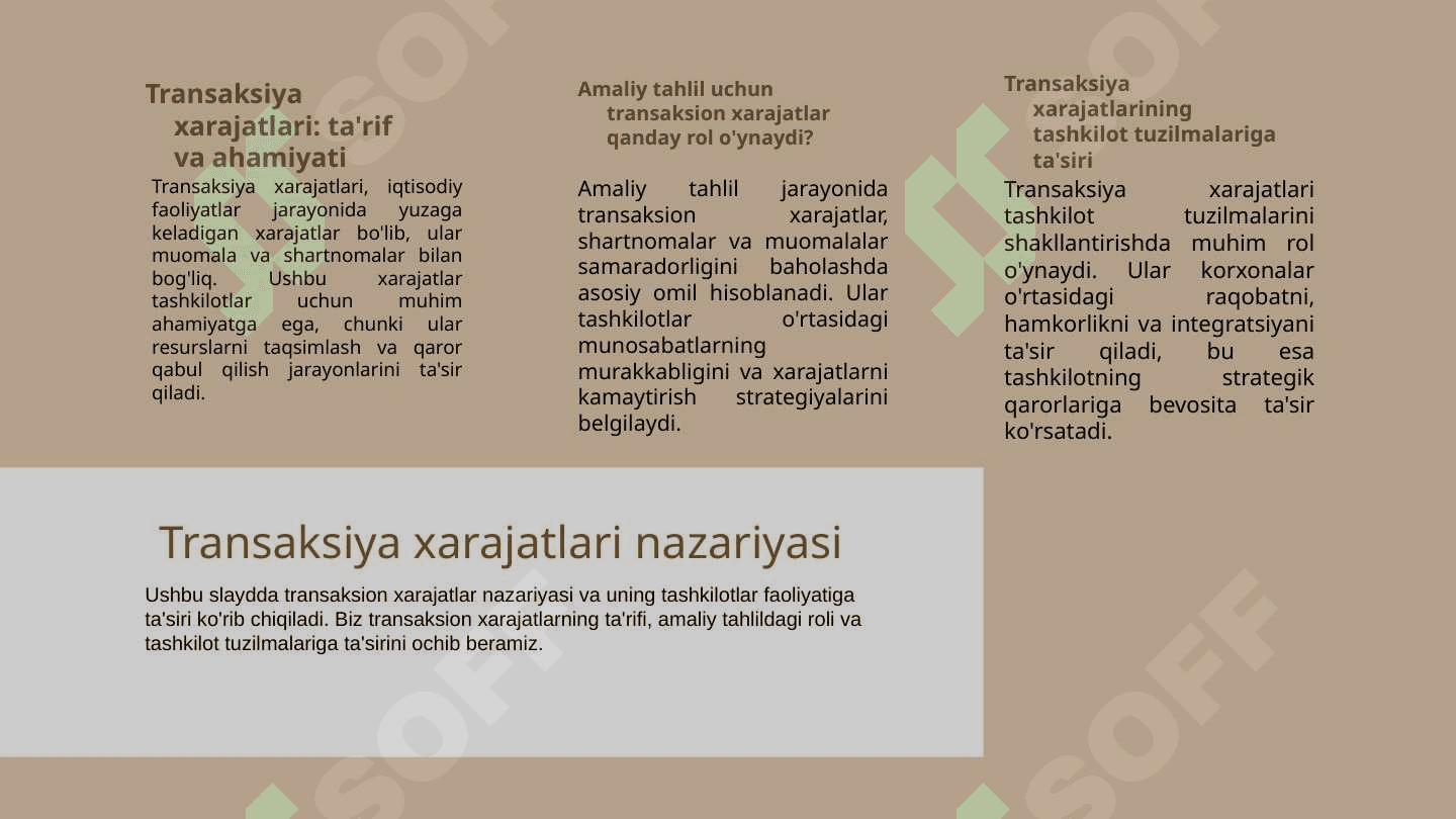 Tashkilotni amaliy tahlil qilish nazariyasi 3
