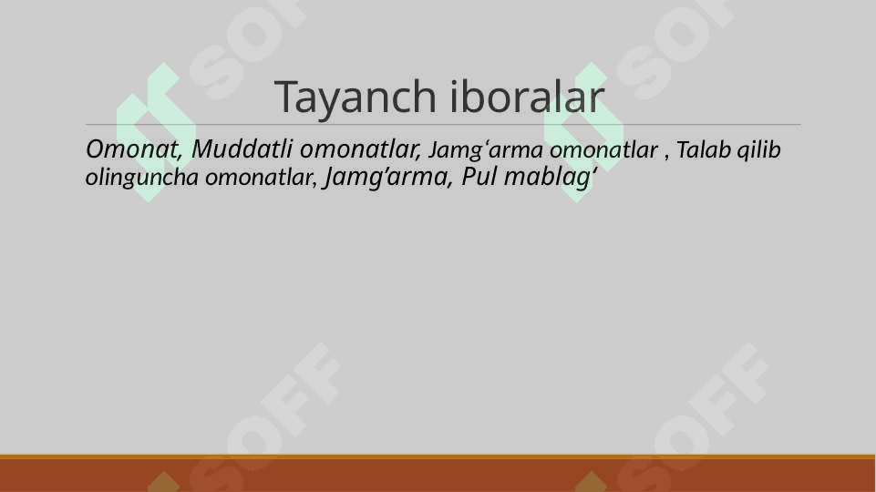 Banklarda deposit operatsiyalari  hisobi 2