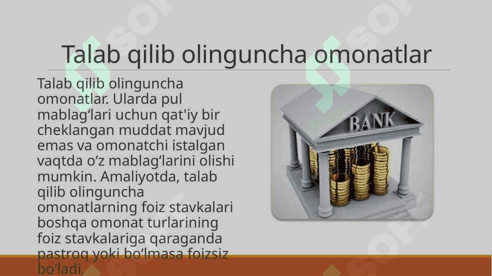 Banklarda deposit operatsiyalari  hisobi 6