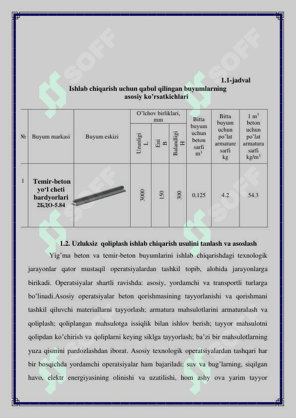 Uzliksiz usulda yo’l cheti bardiyorlarini ishlab chiqarish korxonasini loixalash 6