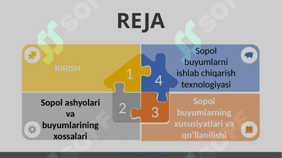 Sopol buyumlar to'g'risida umumiy ma'lumotlar. 2