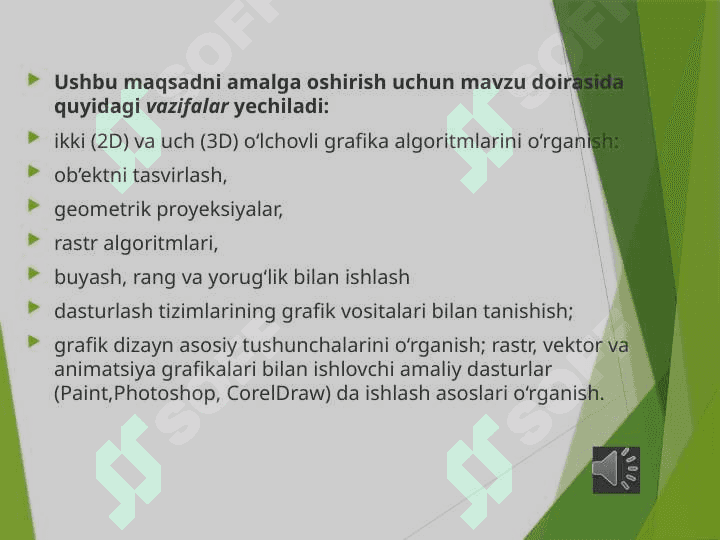 KOMPYUTER GRAFIKASI VA UNING TURLARI 3