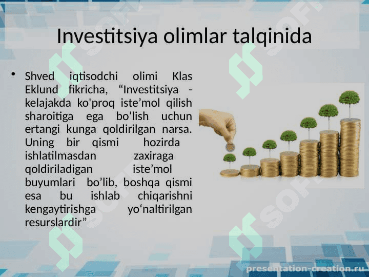 INVESTISIYALARNING IQTISODIY MAZMUNI VA MOHIYATI 5