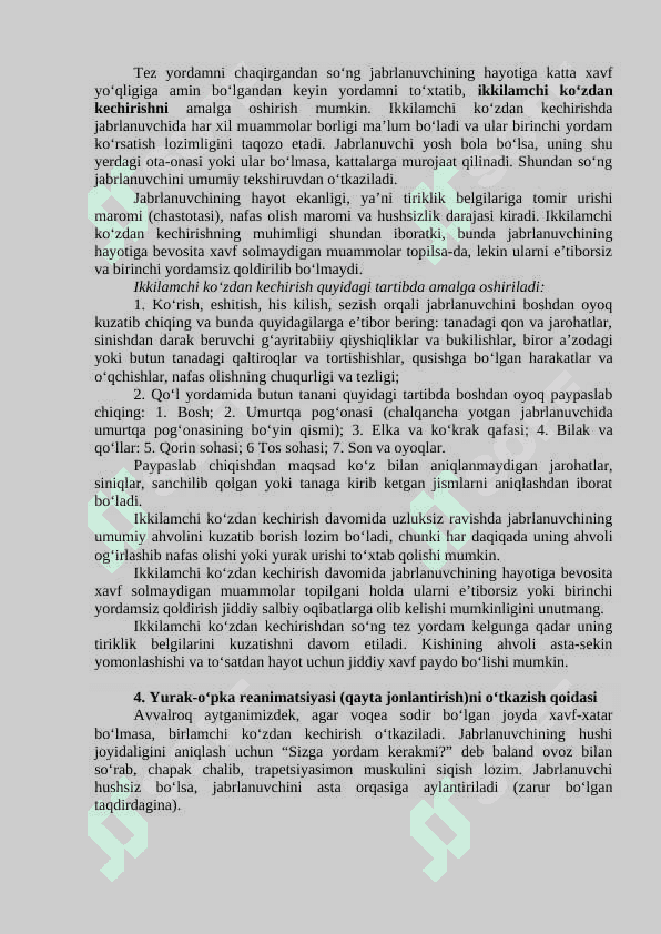 Favqulodda vaziyatlarda jarohatlanganlarga birlamchi tibbiy yordam kо‘rsatish 7