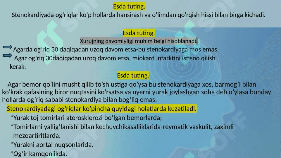 Yurak qon tomir kasalliklarida bemorlarni tekshirish usullari 4