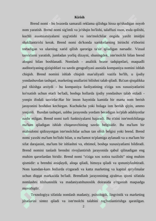 BRENDNI  NOMLASH 2