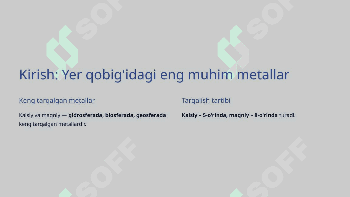 Kalsiy va Magniy  Kimyo, 9-sinf 3