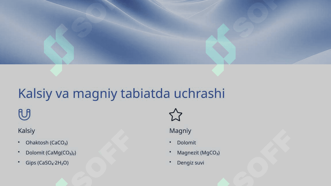 Kalsiy va Magniy  Kimyo, 9-sinf 4