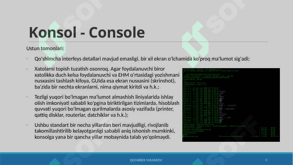 Consoleda kiritish va chiqarish 3
