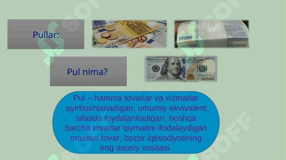 PUL BOZORI. PUL BOZORIDA MUVOZANAT 4