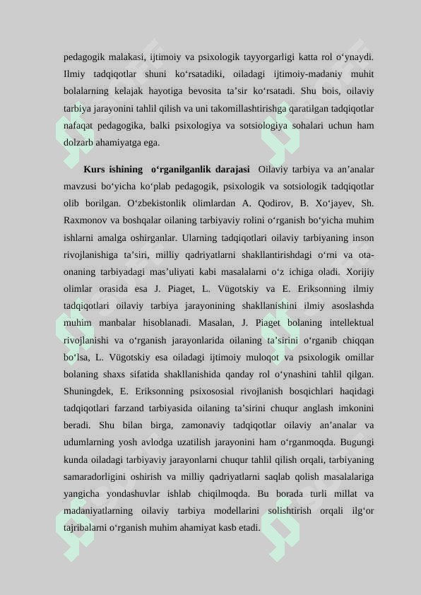 Tarbiyada oilaviy udumlar va an’analar  KURS ISHI 4