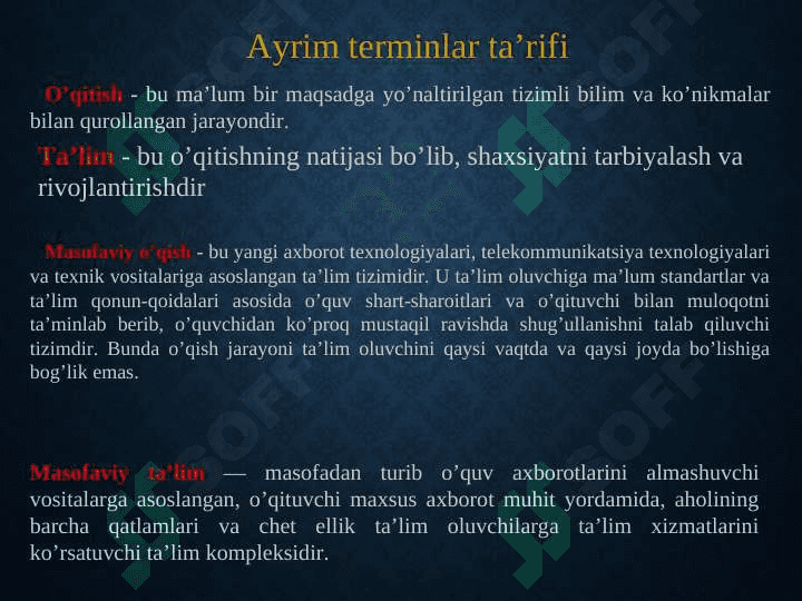 Masofaviy ta`lim texnologiyalari 7