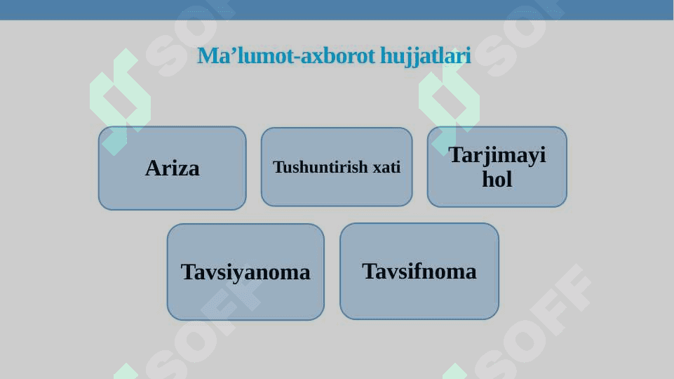 MA’LUMOT-AXBOROT HUJJATLARI. MA’LUMOT-AXBOROT HUJJATLARINING RASMIYLASHTIRILISHI 4