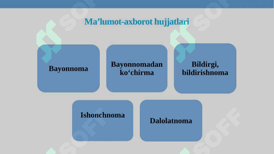MA’LUMOT-AXBOROT HUJJATLARI. MA’LUMOT-AXBOROT HUJJATLARINING RASMIYLASHTIRILISHI 5