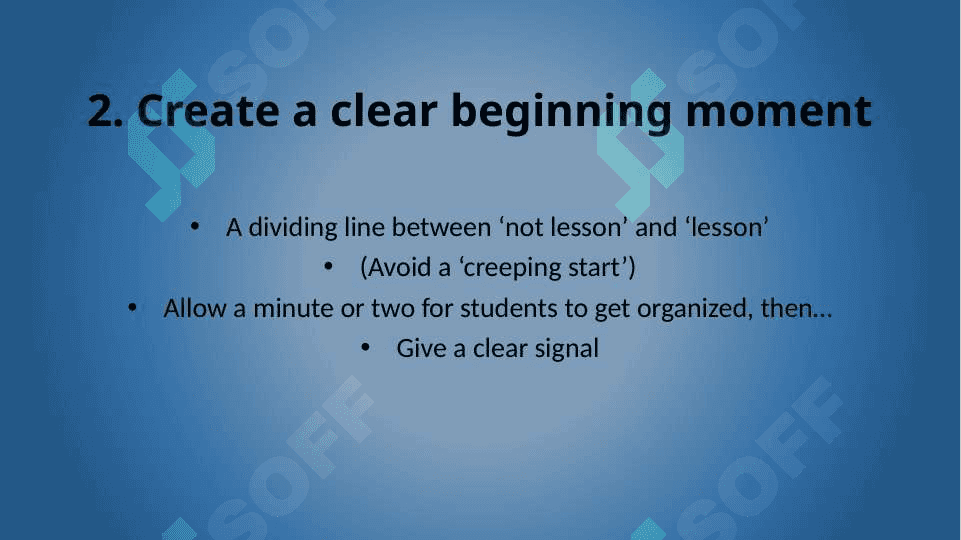 Creating activities for beginning the lesson 5