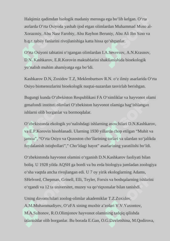 ZOOLOGIYA FANI RIVOJLANISH TARIXI 6