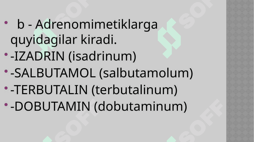 ADRENORETSEPTORLARNI QO’ZG’ATUVCHI VOSITALAR (ADRENOMIMETIKLAR). 6