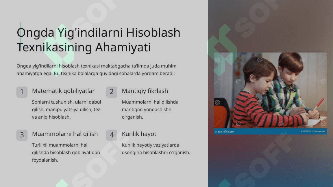 Ongda yelindilarni hisoblash texnikasi 3