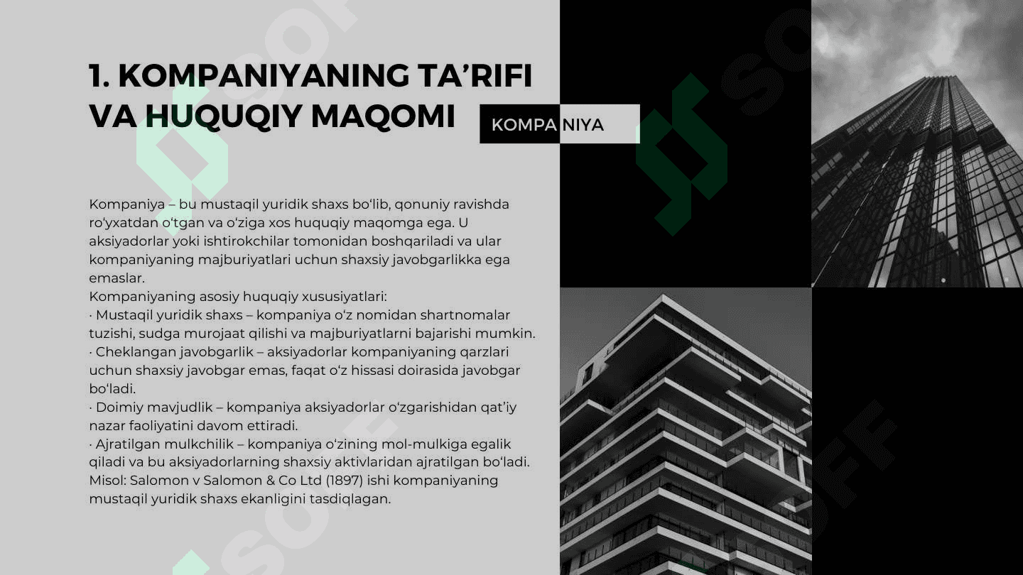 KOMPANIYA TASHKIL ETISH 2