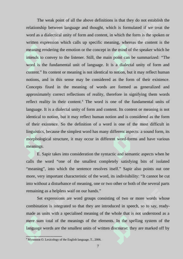 CRITERIA AND CLASSIFICATION OF SET EXPRESSION 7