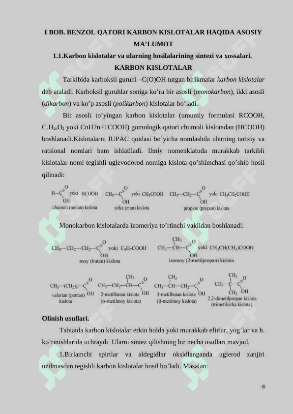 BENZOL QATORI KARBON KISLOTALAR HAQIDA ASOSIY MA’LUMOT 6