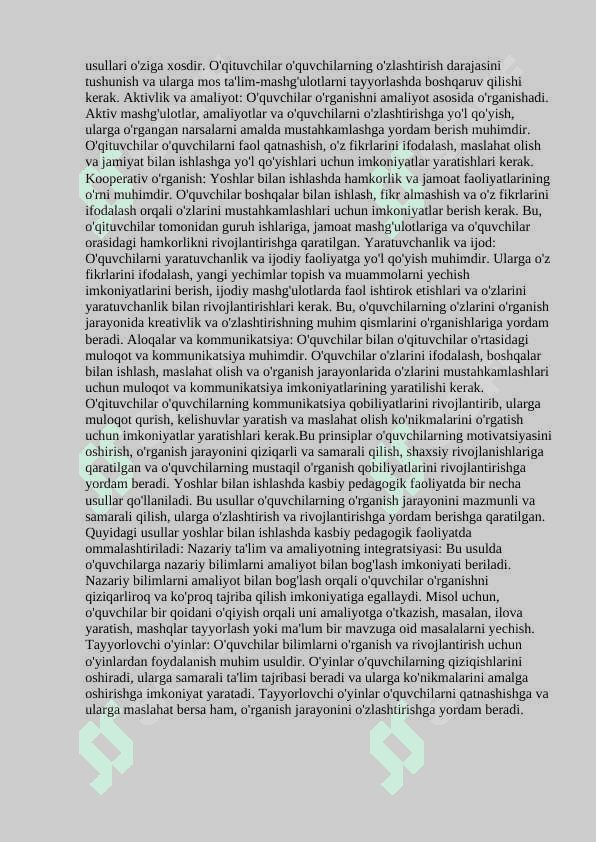 YOSHLAR BILAN ISHLASH BOʻYICHA KASBIY PEDAGOGIK FAOLIYAT VA UNING OʻZIGA XOSLIKLARI 4