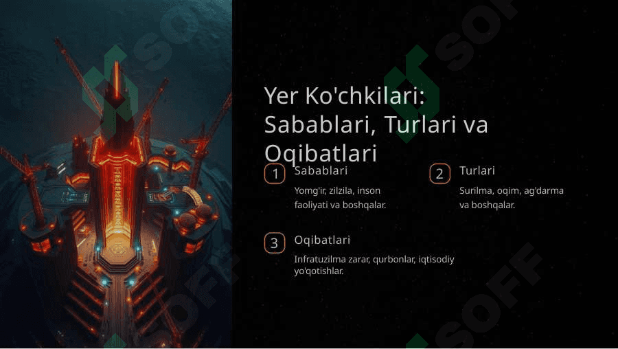 Geodinamik Jarayonlar: Yer Ko'chkilari, Eroziya va Abraziya 3