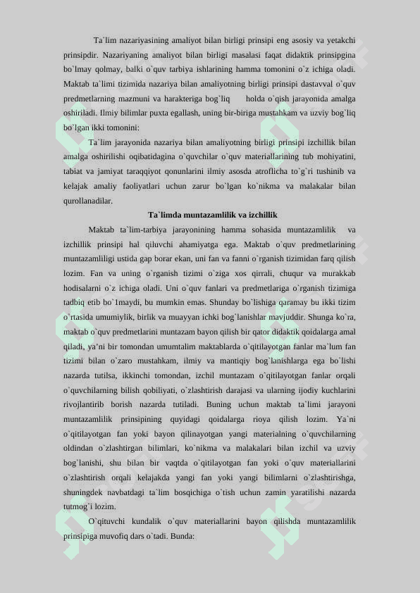 Ta’lim jarayonining qonuniyatlari, mazmuni, metodlari va tamoyillari 5
