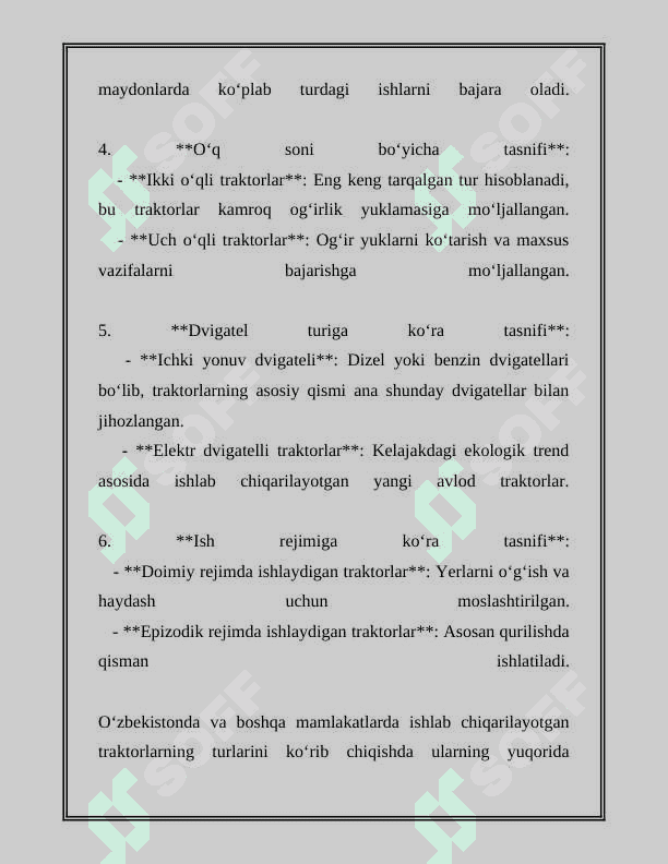 TRAKTOR VA AVTOMOBILLARNING TASNIFI VA ASOSIY QISMLARI 7