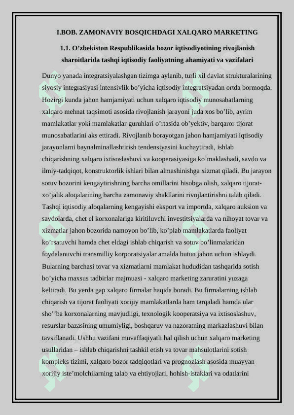 Xalqaro marketingda barqaror raqobat afzalligini yaratish 6