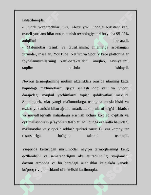 XOPFILL NEYRON TO'RI YORDAMIDA SINFLASHTIRISH 6