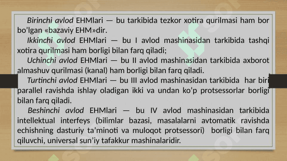 Kompyuter komponentalari va  arxitekturasi 3