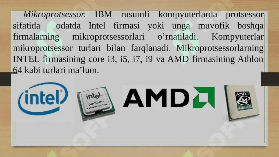 Kompyuter komponentalari va  arxitekturasi 6