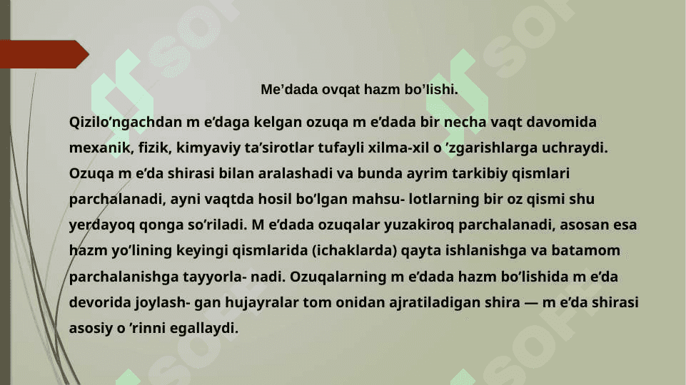 Ot va cho’chqalar me’dasida ozuqa hazmning xususiyatlari 2