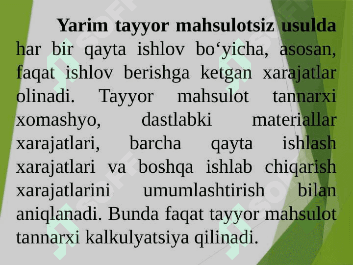 Jarayonli kalkulyatsiya qilish usuli 7