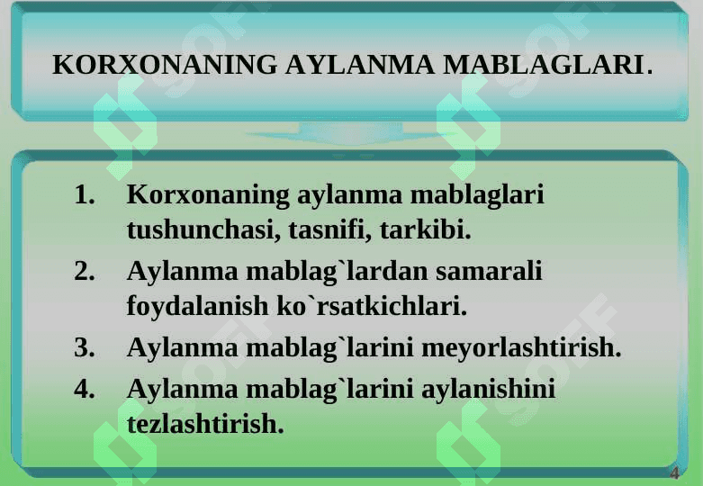 KORXONANING AYLANMA MABLAGLARI 2