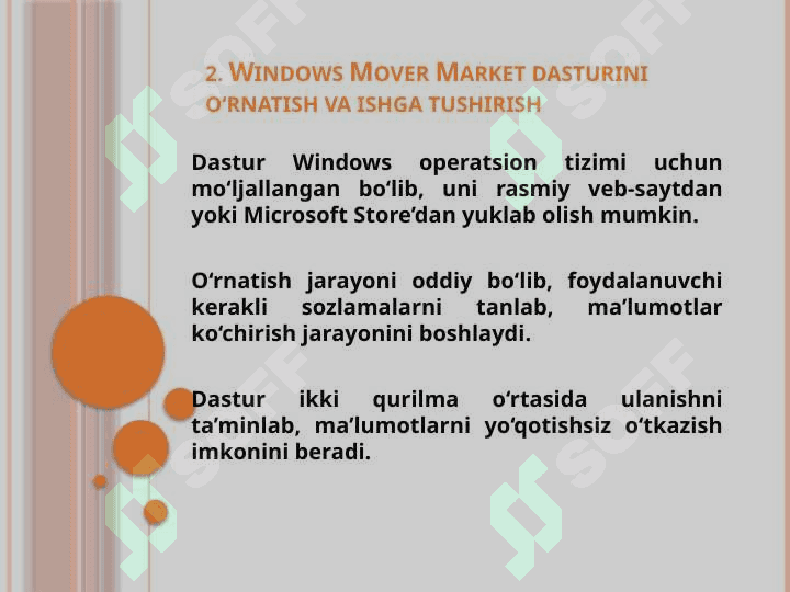Windows Mover Market dasturi va uning imkoniyatlari 4