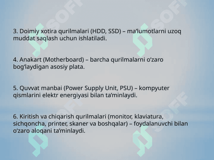 Komyuterning texnik ta’minoti 4