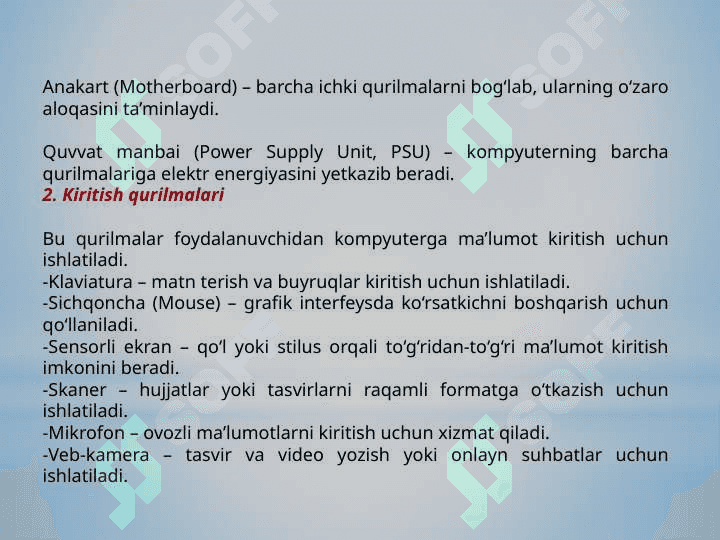 Komyuterning texnik ta’minoti 7