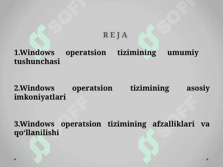 Windows operatsion tizimi va                 uning imkoniyatlari 2