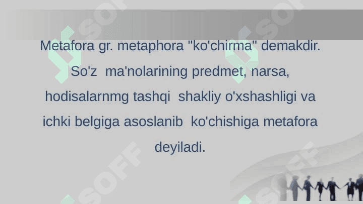 Ma'no ko'chish usullari : metafora ,metanomiya ,sinekdoxa ,vazifadoshlik 3