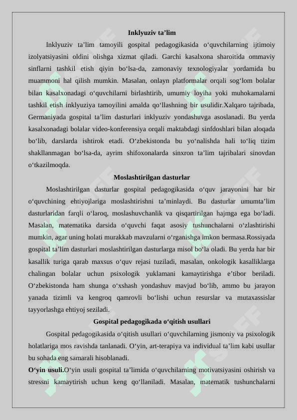 Gospital pedagogika fanining uslubiy asoslari 7